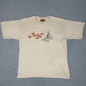 Vintage 90s Pirana Joe Nassau Bahamas T-Shirt Piranha Bicycle Graphic Tee Large